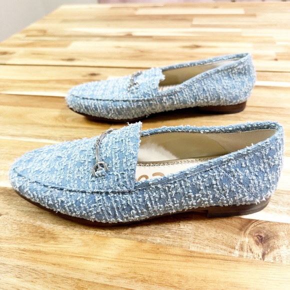 Sam Edelman Loraine Tweed Horse-Bit Denim Loafers in Montrose Blue size 6.5 - Picture 8 of 15
